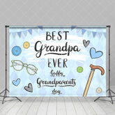 Aperturee - Aperturee Best Grandpa Ever Happy Grandparents Day Backdrop